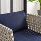 Harmony Sunbrella Basket Weave Outdoor Patio Aluminum Armchair by Modway