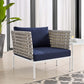 Harmony Sunbrella Basket Weave Outdoor Patio Aluminum Armchair by Modway