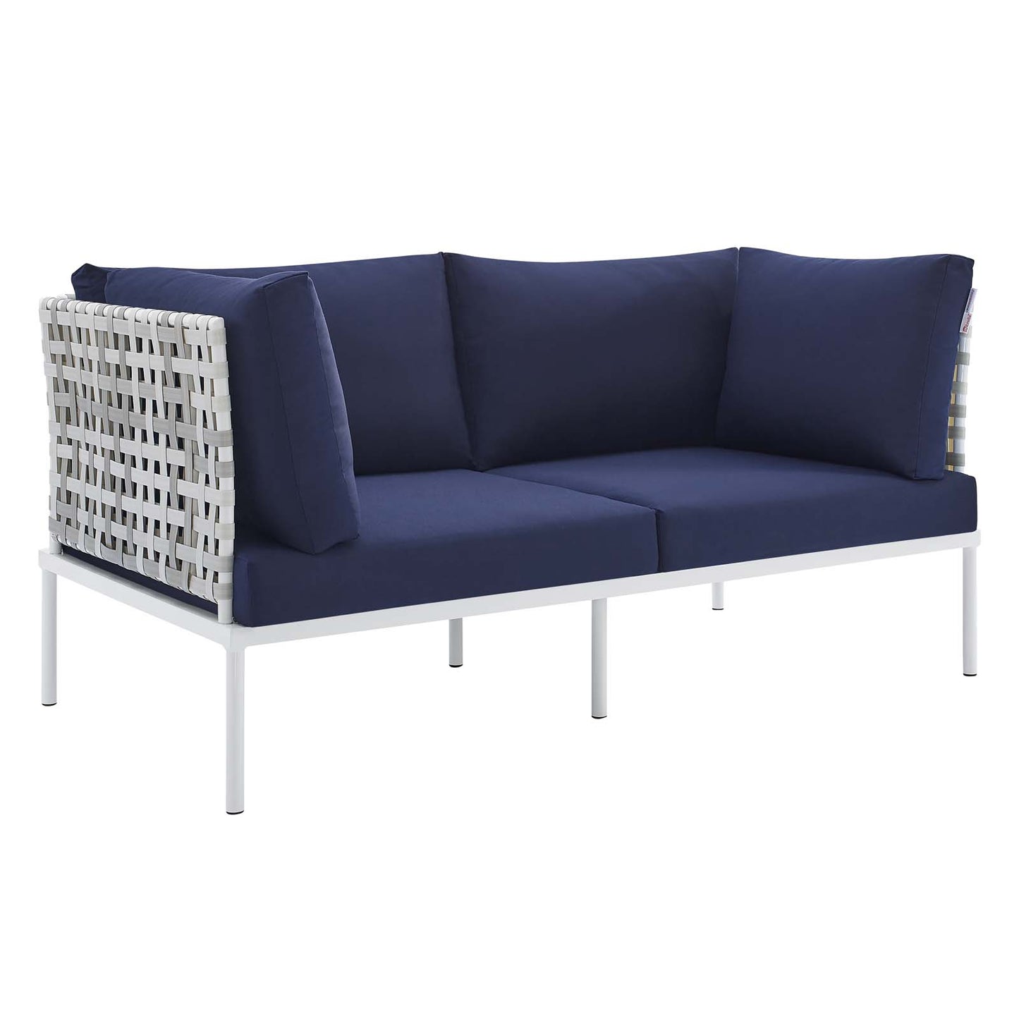 Harmony Sunbrella Basket Weave Outdoor Patio Aluminum Loveseat by Modway