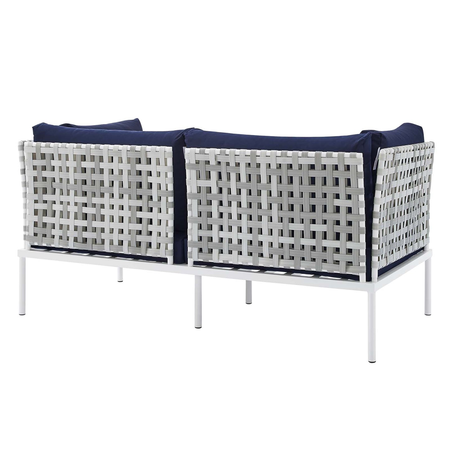 Harmony Sunbrella Basket Weave Outdoor Patio Aluminum Loveseat by Modway