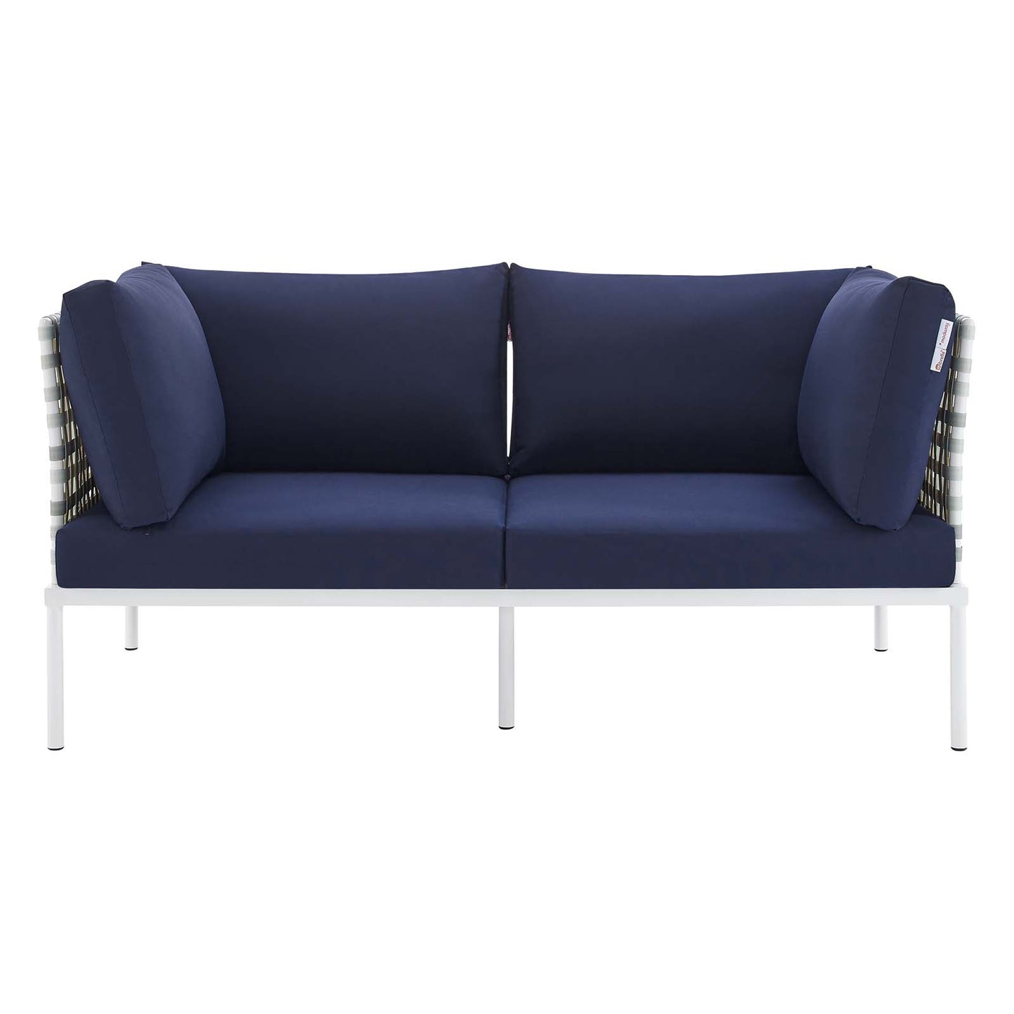 Harmony Sunbrella Basket Weave Outdoor Patio Aluminum Loveseat by Modway