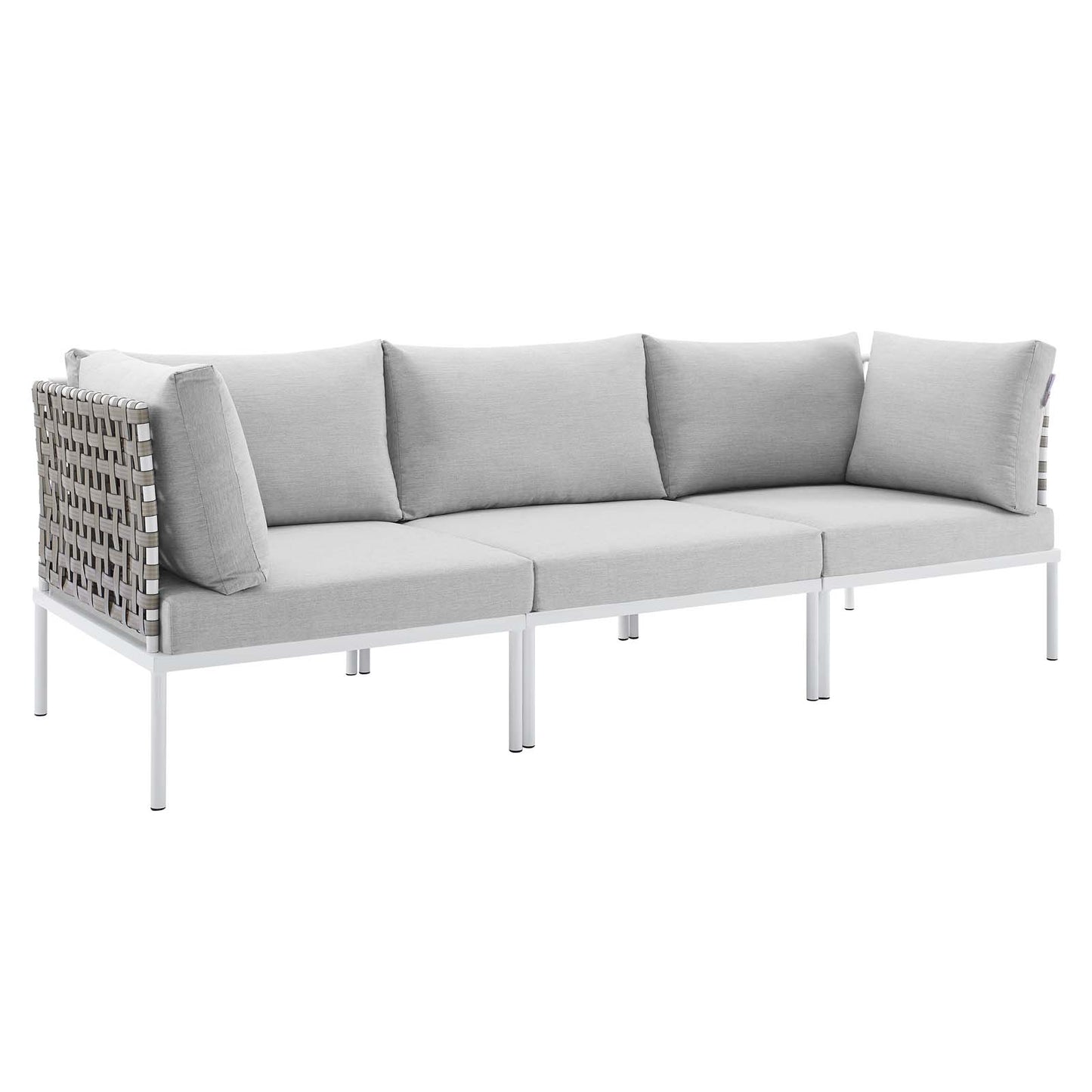 Harmony Sunbrella Basket Weave Outdoor Patio Aluminum Sofa by Modway