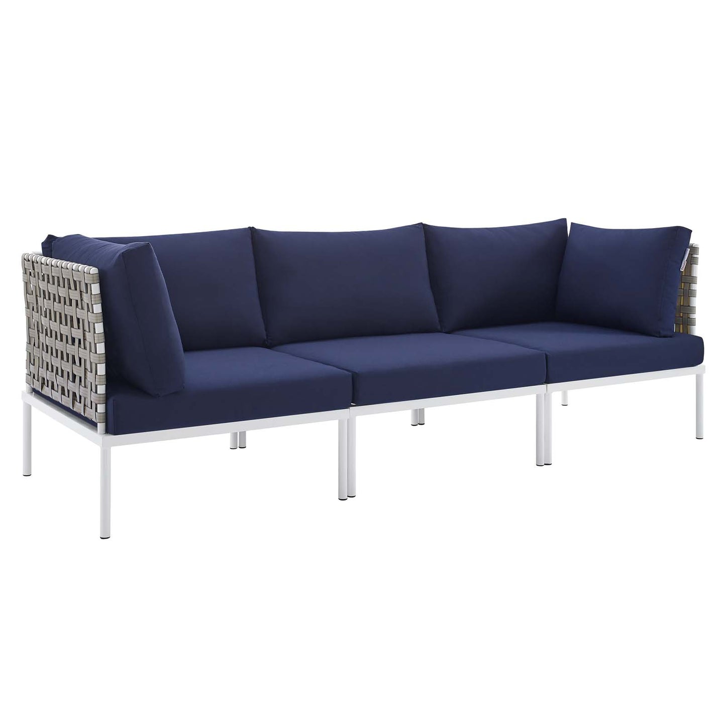 Harmony Sunbrella Basket Weave Outdoor Patio Aluminum Sofa by Modway