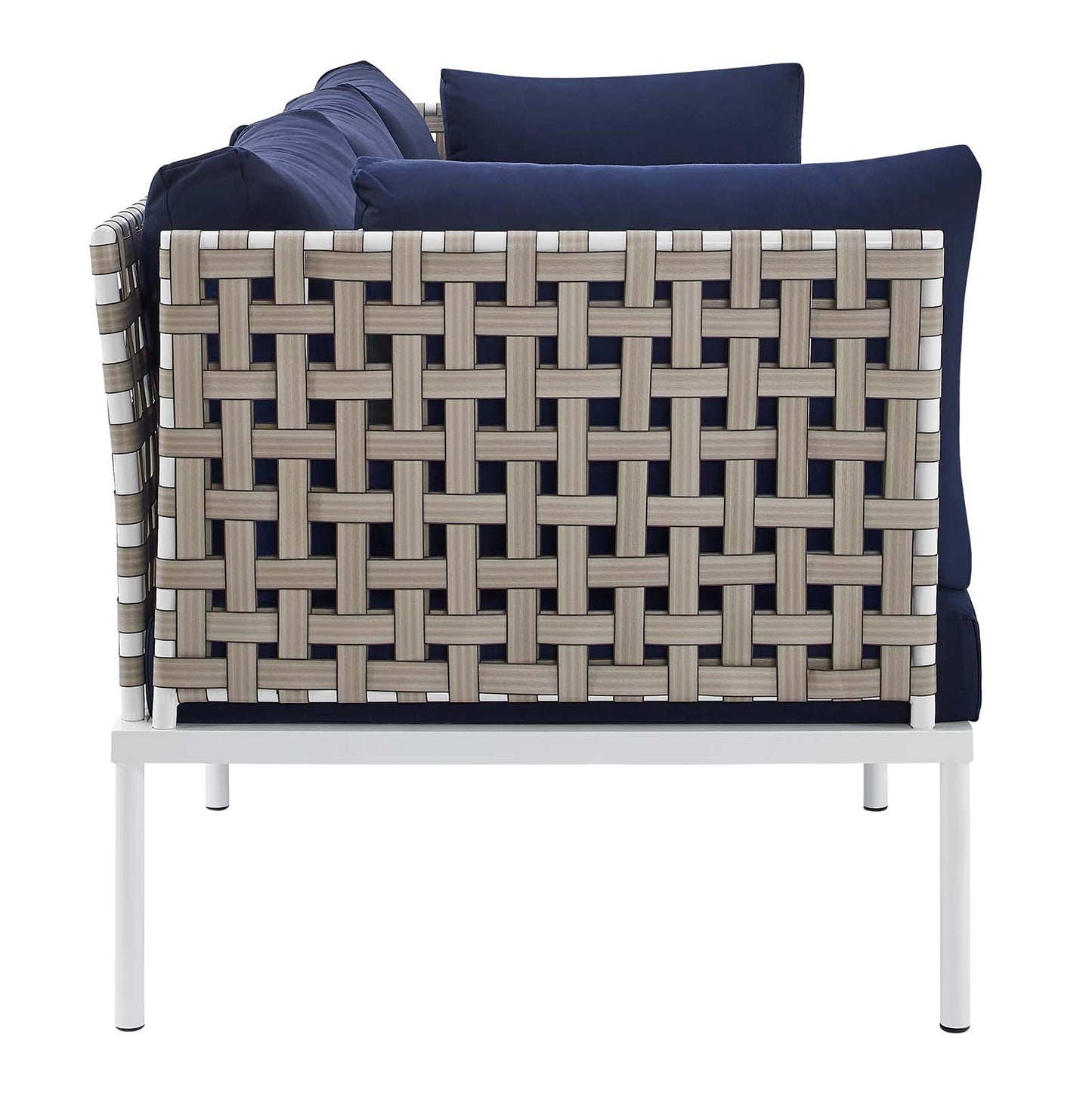 Harmony Sunbrella Basket Weave Outdoor Patio Aluminum Sofa by Modway