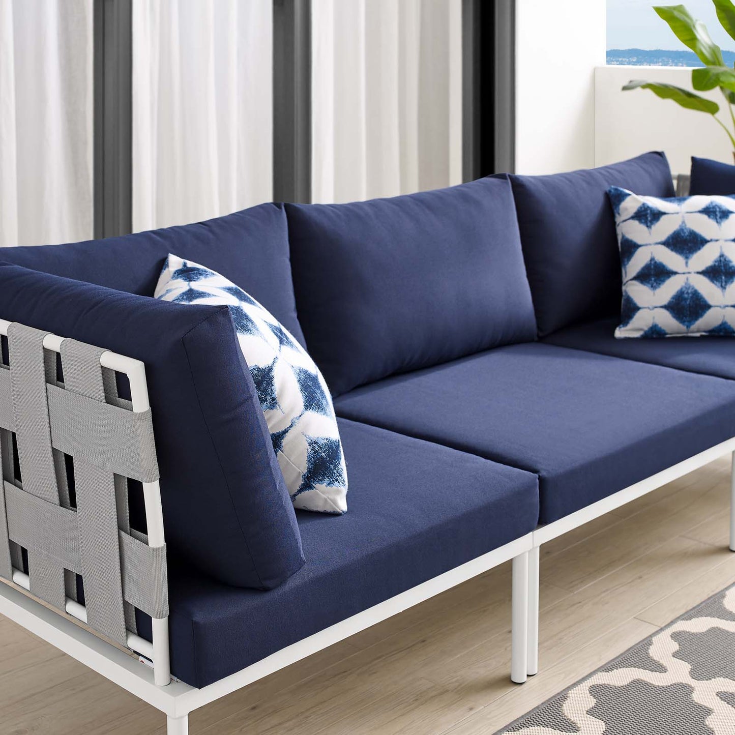 Harmony Sunbrella Outdoor Patio Aluminum Sofa | Polyester by Modway