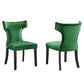 Curve Performance Velvet Dining Chairs (Set of 2) by Modway