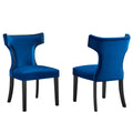 Curve Performance Velvet Dining Chairs (Set of 2) by Modway