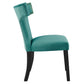 Curve Performance Velvet Dining Chairs (Set of 2) by Modway
