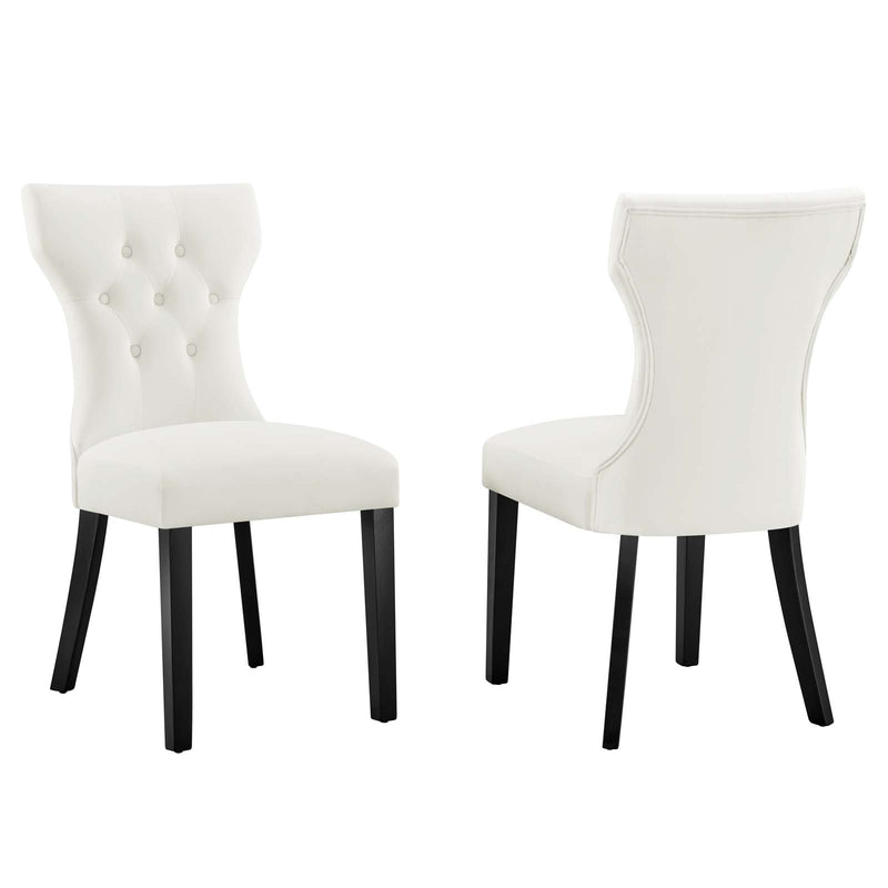 Silhouette Performance Velvet Dining Chairs (Set of 2) by Modway