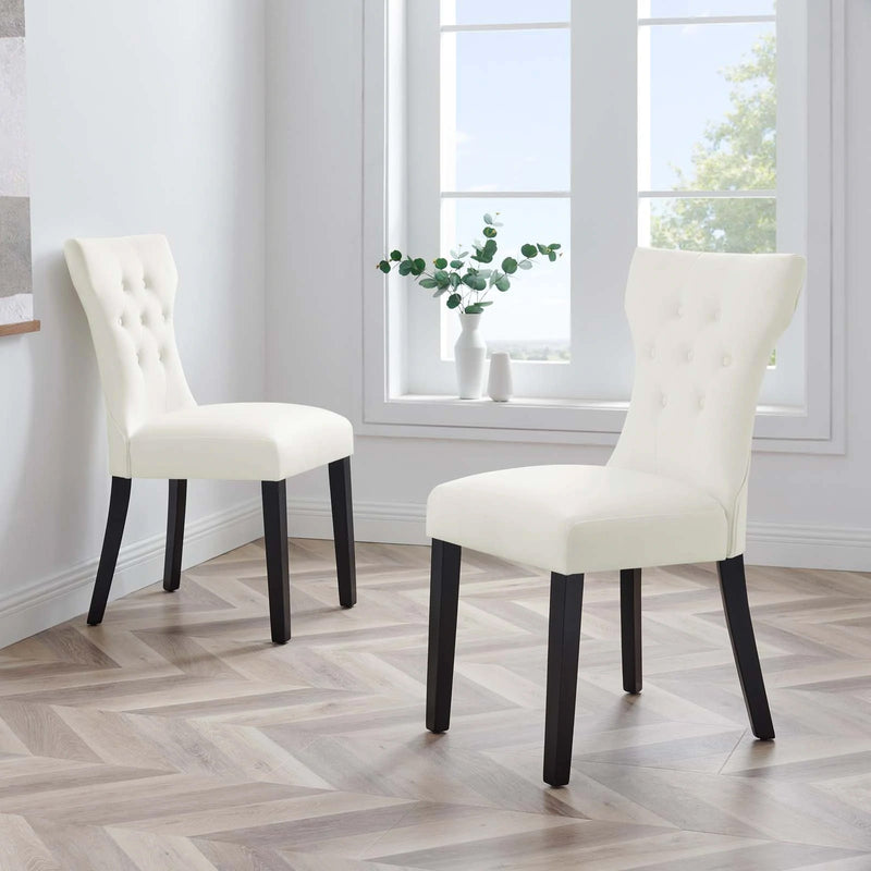 Silhouette Performance Velvet Dining Chairs (Set of 2) by Modway