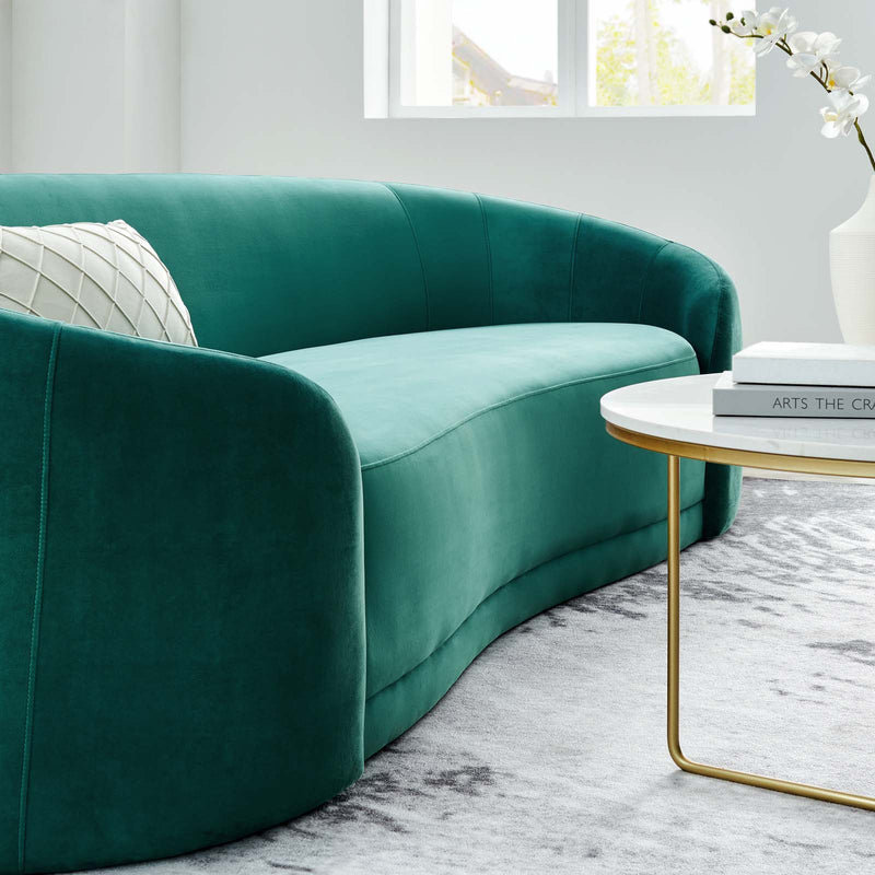 Contessa Performance Velvet Sofa in Teal by Modway