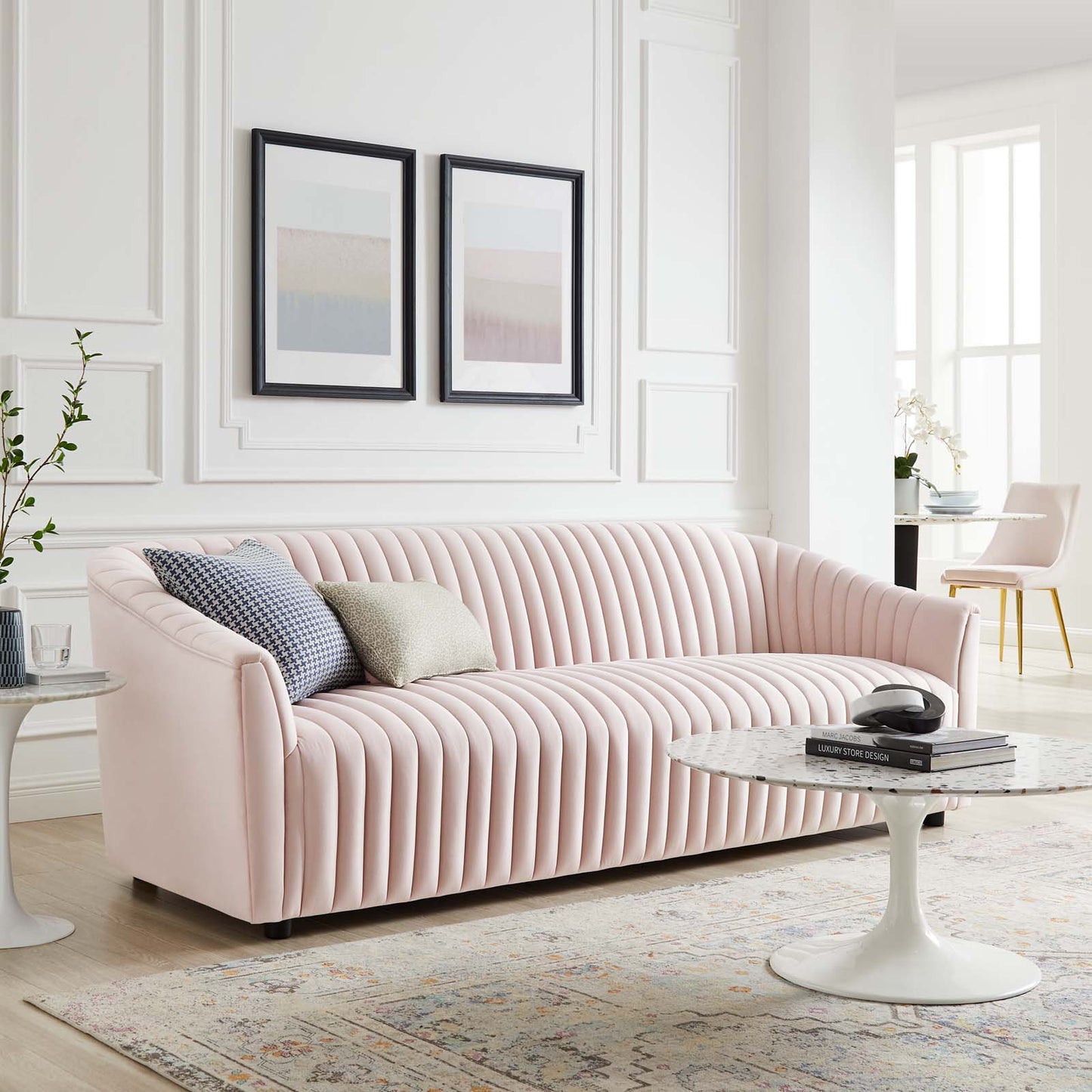 Announce Performance Velvet Channel Tufted Sofa by Modway