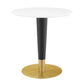 Zinque 28" Dining Table Gold White by Modway