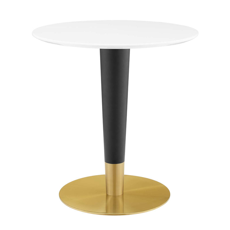 Zinque 28" Dining Table Gold White by Modway