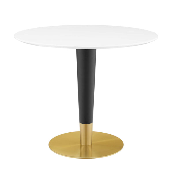 Zinque 36" Dining Table Gold White by Modway