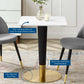 Zinque 24" Square Dining Table Gold White by Modway