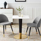 Zinque 24" Square Dining Table Gold White by Modway