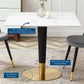 Zinque 36" Square Dining Table Gold White by Modway