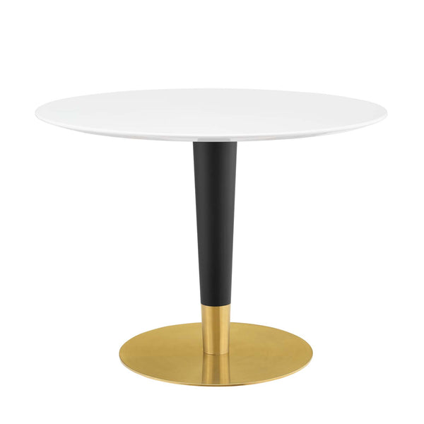 Zinque 40" Dining Table Gold White by Modway