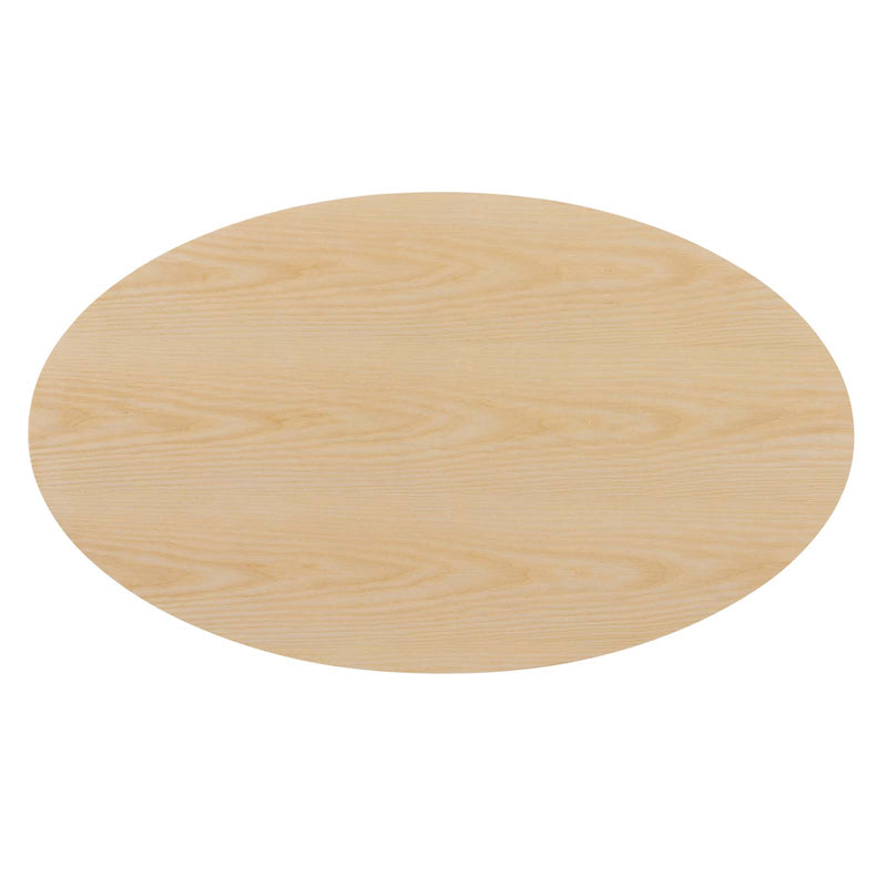 Lippa 48" Oval Wood Dining Table Gold Natural by Modway
