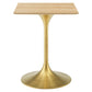 Lippa 24" Square Wood Dining Table Gold by Modway