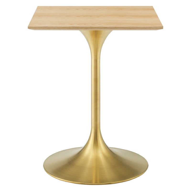 Lippa 24" Square Wood Dining Table Gold by Modway