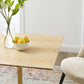 Lippa 28" Square Wood Dining Table Gold Natural by Modway