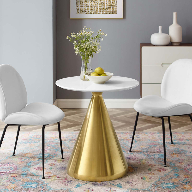 Tupelo 28" Dining Table Gold White by Modway