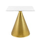 Tupelo 28" Square Dining Table Gold White by Modway