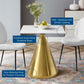 Tupelo 28" Square Dining Table Gold White by Modway