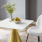 Tupelo 28" Square Dining Table Gold White by Modway