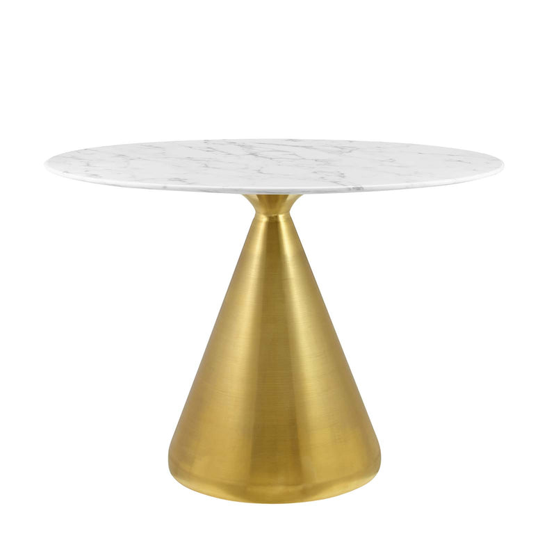 Tupelo 42" Oval Dining Table Gold White by Modway