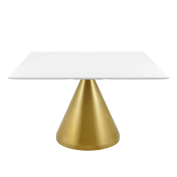 Tupelo 47" Square Dining Table Gold White by Modway