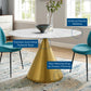 Tupelo 47" Dining Table Gold White by Modway