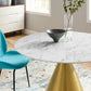 Tupelo 47" Dining Table Gold White by Modway
