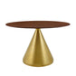 Tupelo 48" Oval Dining Table Gold Walnut by Modway