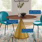 Tupelo 48" Oval Dining Table Gold Walnut by Modway