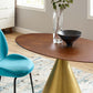 Tupelo 48" Oval Dining Table Gold Walnut by Modway