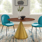 Tupelo 48" Oval Dining Table Gold Walnut by Modway