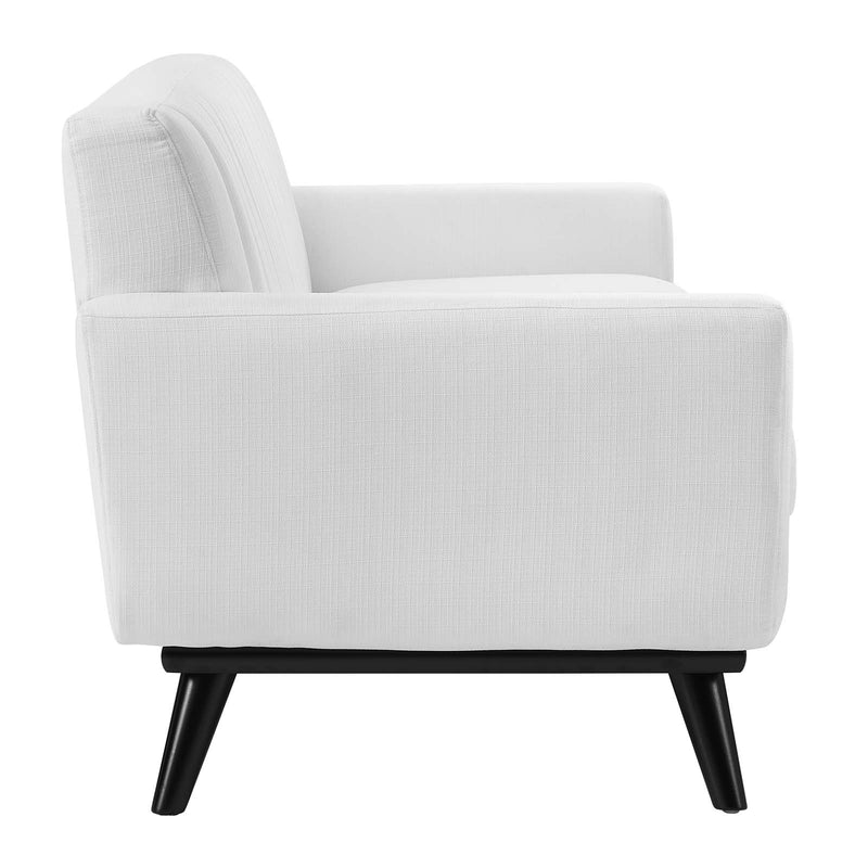 Engage Channel Tufted Fabric Sofa White | Polyester by Modway