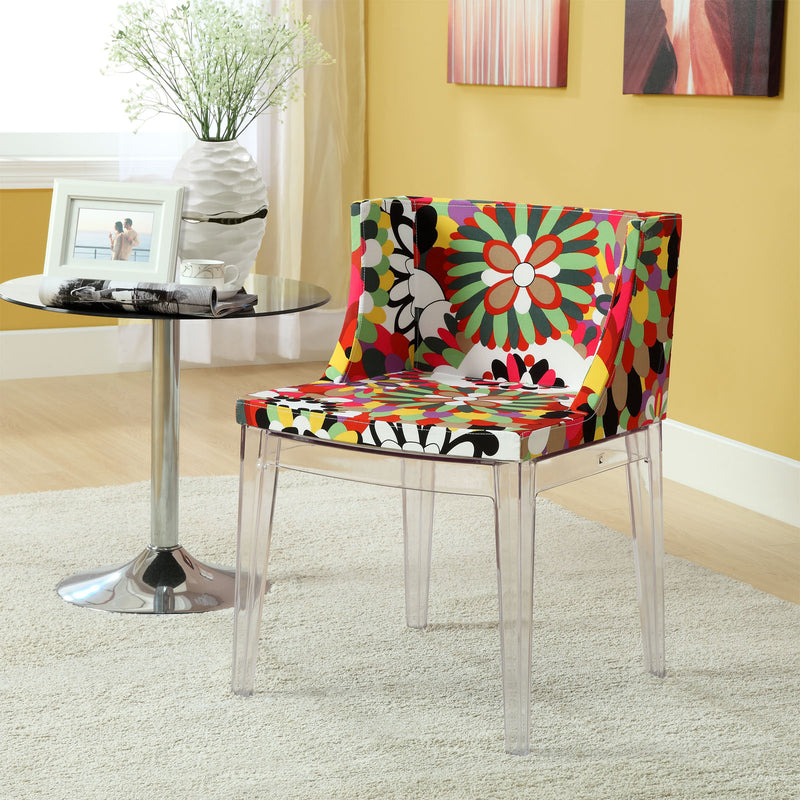 Flower Dining Side Chair Clear by Modway