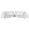 Commix 5-Piece Sunbrella Outdoor Grey Sectional Sofa by Modway
