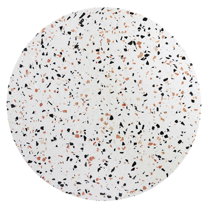 Verne 40" Round Terrazzo Dining Table in Gold White by Modway