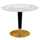 Zinque 40" Round Terrazzo Dining Table in Gold White by Modway
