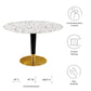 Zinque 47" Round Terrazzo Dining Table in Gold White by Modway
