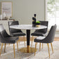 Zinque 47" Round Terrazzo Dining Table in Gold White by Modway