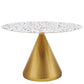 Tupelo 47" Round Terrazzo Dining Table in Gold White by Modway
