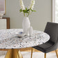 Tupelo 47" Round Terrazzo Dining Table in Gold White by Modway