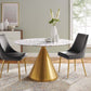 Tupelo 47" Round Terrazzo Dining Table in Gold White by Modway