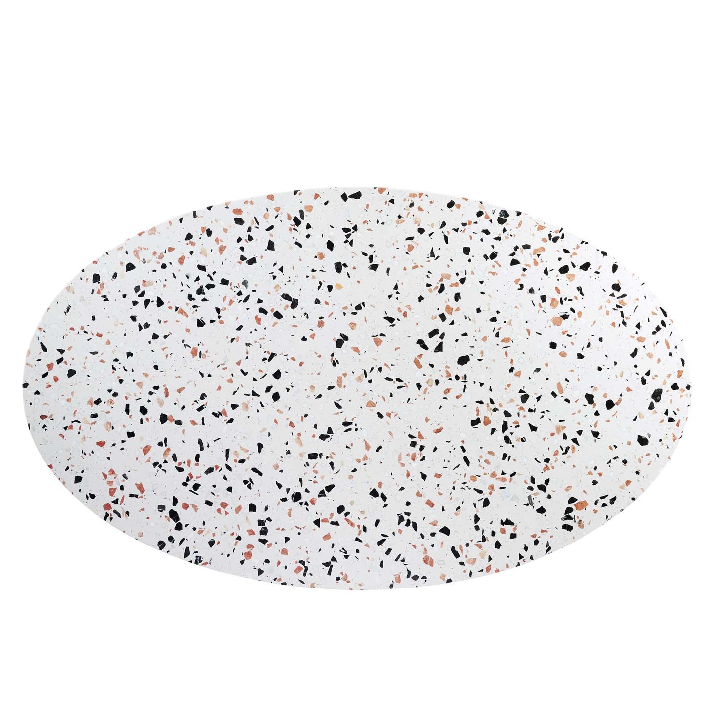 Zinque 60" Oval Terrazzo Dining Table in Gold White by Modway